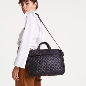 MZ Wallace Midnight Quilted Laptop Bag